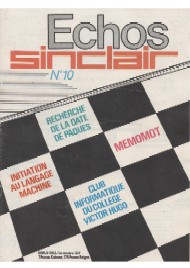 Jaquette de Echos Sinclair — n°10